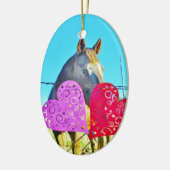 Witte en bruine Valentijn Keramisch Ornament (Links)