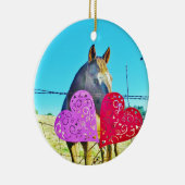 Witte en bruine Valentijn Keramisch Ornament (Rechts)