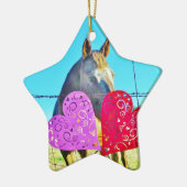 Witte en bruine Valentijn Keramisch Ornament (Links)