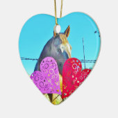 Witte en bruine Valentijn Keramisch Ornament (Links)