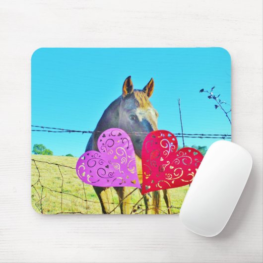 Witte en bruine Valentijn Muismat (Met muis)