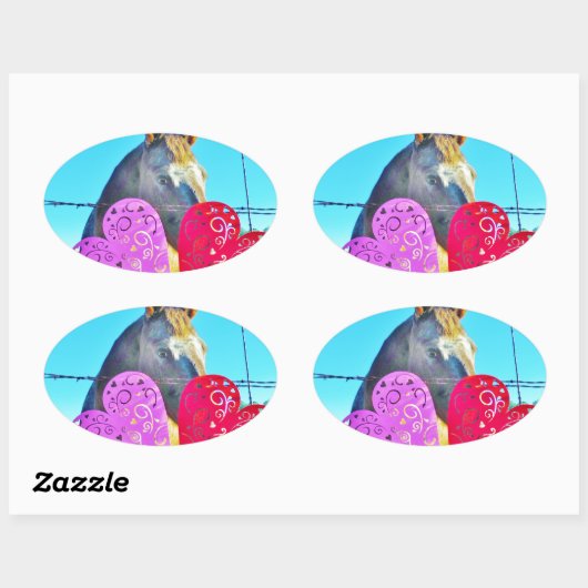 Witte en bruine Valentijn Ovale Sticker (Vel)