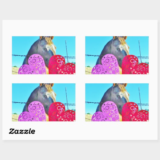 Witte en bruine Valentijn Rechthoekige Sticker (Vel)