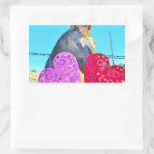 Witte en bruine Valentijn Rechthoekige Sticker (Tas)