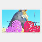 Witte en bruine Valentijn Rechthoekige Sticker (Voorkant)