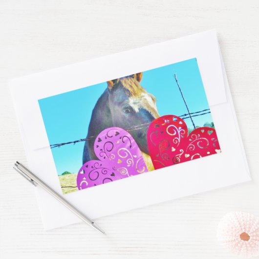 Witte en bruine Valentijn Rechthoekige Sticker (Envelop)