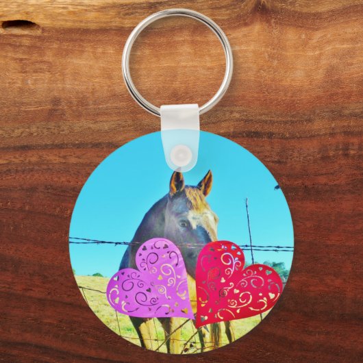 Witte en bruine Valentijn Sleutelhanger (Voorkant)