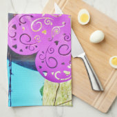 Witte en bruine Valentijn Theedoek (Quarter Fold)