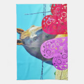 Witte en bruine Valentijn Theedoek (Verticaal)