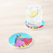 Witte en bruine Valentijn Zandsteen Onderzetter (Zijkant)