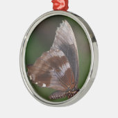 Witte en bruine vlinder op rode ventilator metalen ornament (Links)