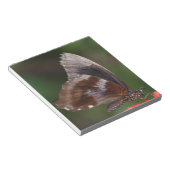 Witte en bruine vlinder op rode ventilator notitieblok (Schuin)