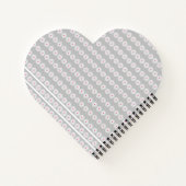 Witte en cerise roze daisy bloemen in strepen notitieboek (Achterkant)