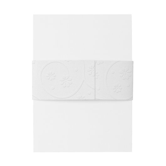 Witte en champagne in reliëf uitnodigingen wikkel (Achterkant Voorbeeld)