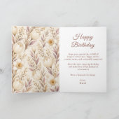 Witte en champagne verjaardag kaart (Binnen)