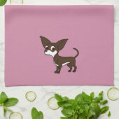 Witte en chocolade-Chihuahua met korte haas Theedoek (Gevouwen)