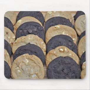 Witte en chocoladekoekjes muismat