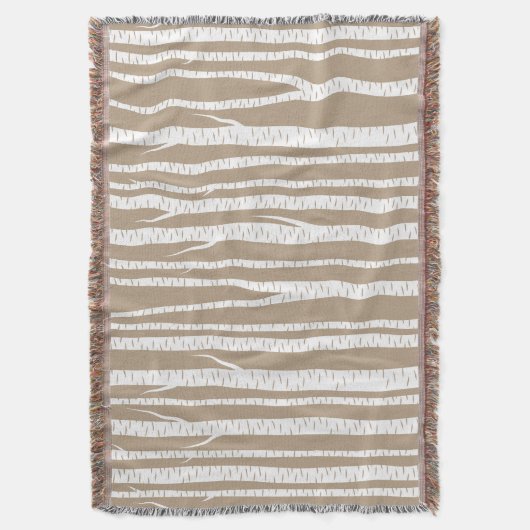 Witte en crème Tan berken Bomen Deken (Voorkant Verticaal)