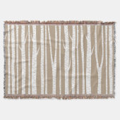 Witte en crème Tan berken Bomen Deken (Voorkant)