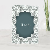 Witte en donker turquoise Perzische stijl moslim b (Achterkant)