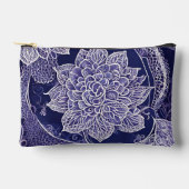 Witte en donkerblauwe bloempatronen AI-kunst Etui (Voorkant)
