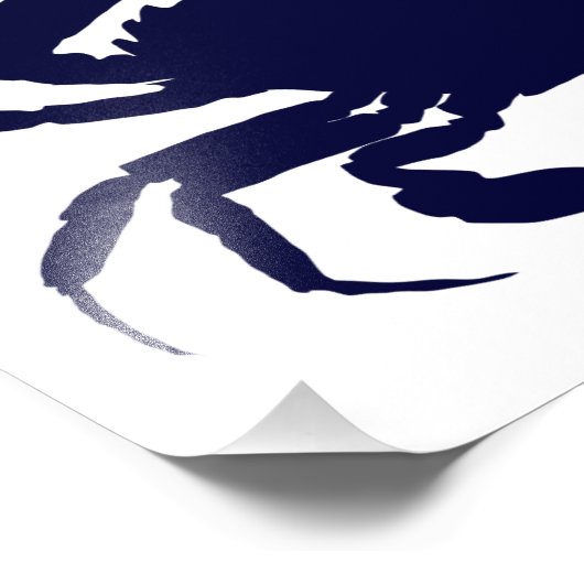 Witte en donkerblauwe krab foto afdruk (Hoek)