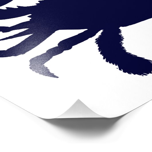 Witte en donkerblauwe krab foto afdruk (Hoek)