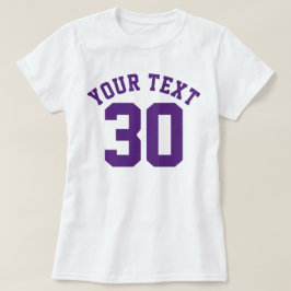 Witte en Donkere Paarse volwassenen | Sport Jersey T-shirt