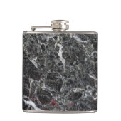 Witte en donkergrijze marmeren steen heupfles (Voorkant)