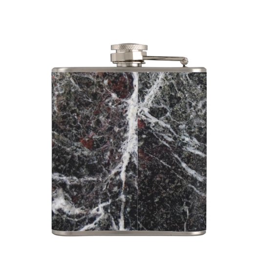 Witte en donkergrijze marmeren steen heupfles (Achterkant)