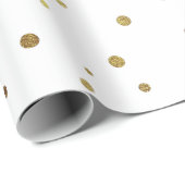 Witte en Faux Gold Cute Festive Confetti Cadeaupapier (Rol Hoek)