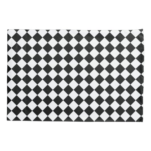 Witte en gedurfde zwarte Chevron patroon Kussensloop (Achterkant-Links)