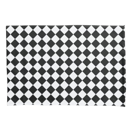 Witte en gedurfde zwarte Chevron patroon Kussensloop (Voorkant-Links)