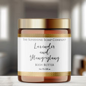 Witte en gehamerde gouden folie Cosmetics Jar Labe Waterfles Etiket