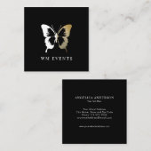 Witte en gekruiste vlinder vierkante visitekaartje (Voorkant / Achterkant)