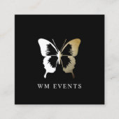 Witte en gekruiste vlinder vierkante visitekaartje (Voorkant)