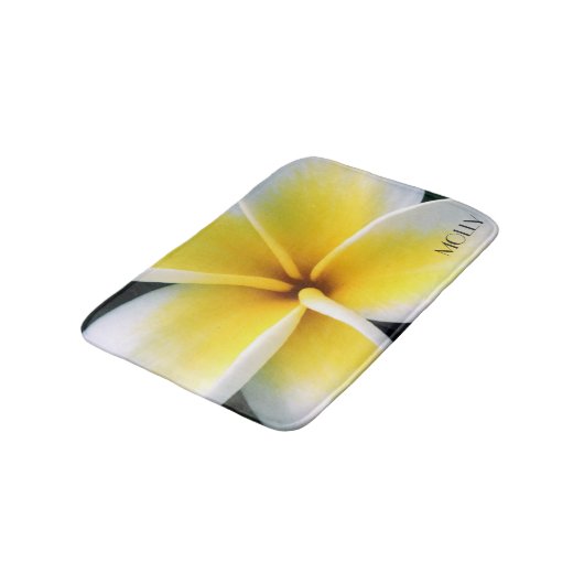 Witte en gele bloem badmat (Gekanteld)