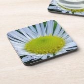 Witte en gele bloem bier onderzetter (Linkerzijde)