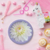 Witte en gele bloem papieren bordje (Feest)