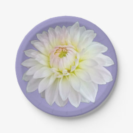 Witte en gele bloem papieren bordje