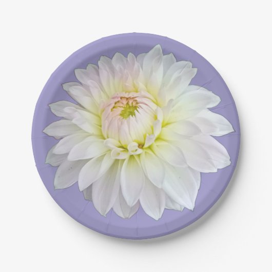Witte en gele bloem papieren bordje (Voorkant)