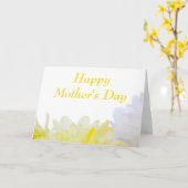 Witte en gele bloemblaadjes Moederdag Kaart (Gele Bloem)