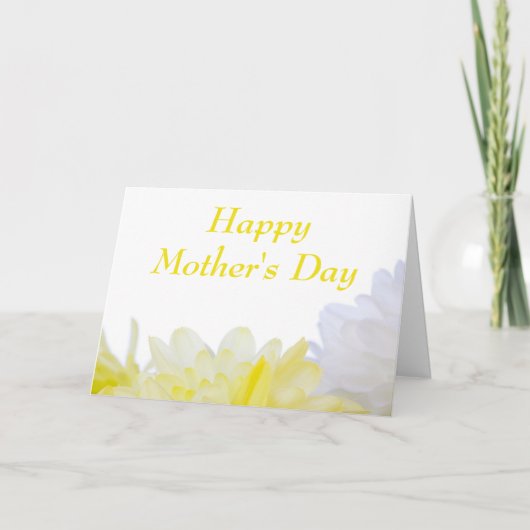 Witte en gele bloemblaadjes Moederdag Kaart (Voorkant)