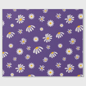 witte en gele bloemen Daisy Pattern Cadeaupapier (Vlak)