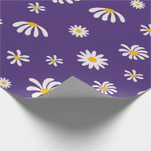 witte en gele bloemen Daisy Pattern Cadeaupapier (Hoek)