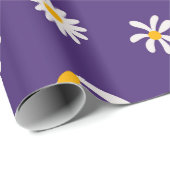 witte en gele bloemen Daisy Pattern Cadeaupapier (Rol Hoek)