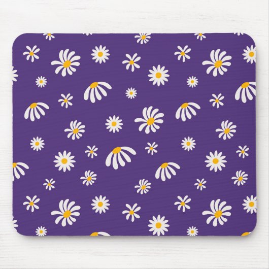 witte en gele bloemen Daisy Pattern Muismat (Voorkant)