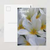 Witte en Gele Bloemen Dank Je Briefkaart (Voorkant / Achterkant)