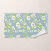 Witte en gele bloemen patroon op grijs bad handdoek (Handdoek)