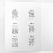 Witte en Gele Bloemen Trouwprogramma Tijdlijn Drieluik Uitnodiging (Binnenzijde eerst)